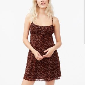 Floral scoop neck mesh mini dress